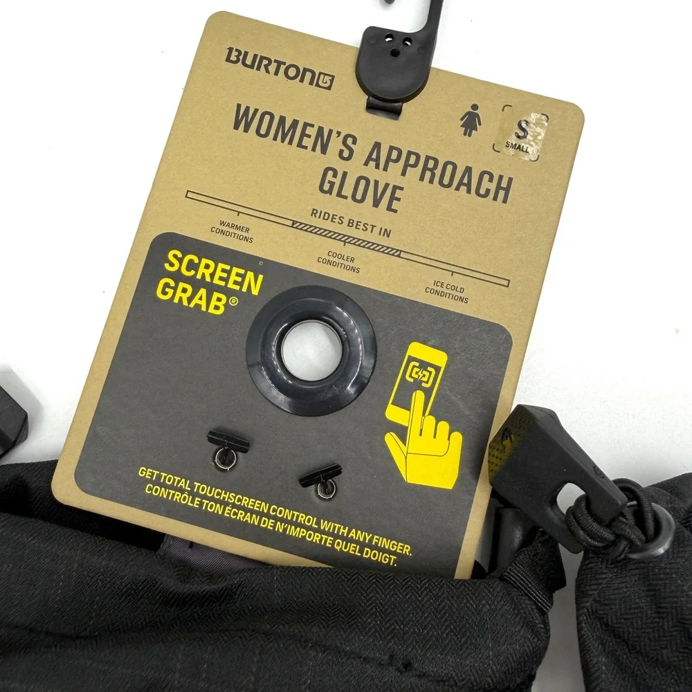 Burton Approach Glove Black Screen Grab Touchscreen Snowboard Ski Women Size S